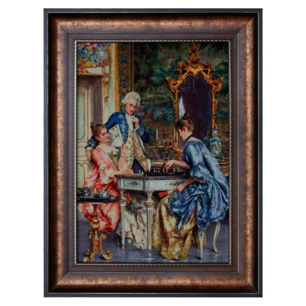 Elegant Persian Wall Painting – French Design Carpet Art (82x112 cm Framed)