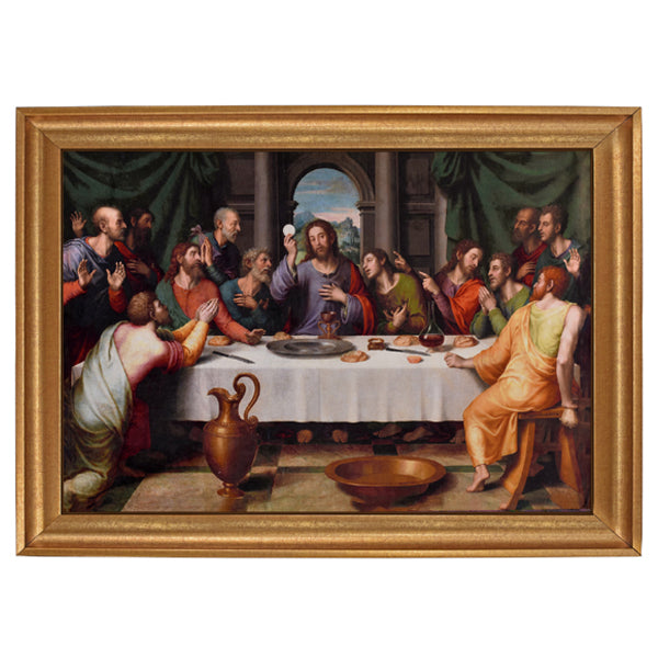 Sacred Elegance: The Last Supper 82x112 cm Art on Velvet with Luxurious Frame
