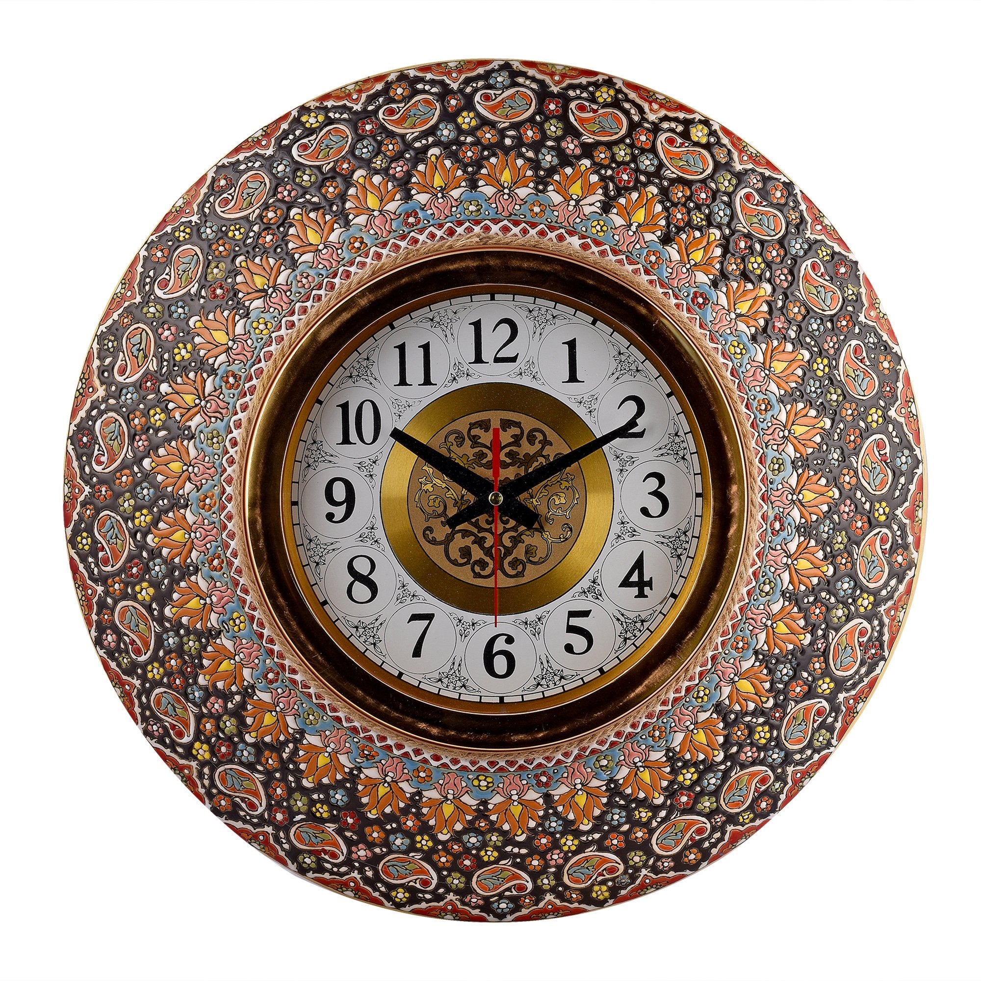 Handmade Enamel-Painted Pottery Clock (50x50 cm) – A Timeless Piece of Art for Your Home Decor