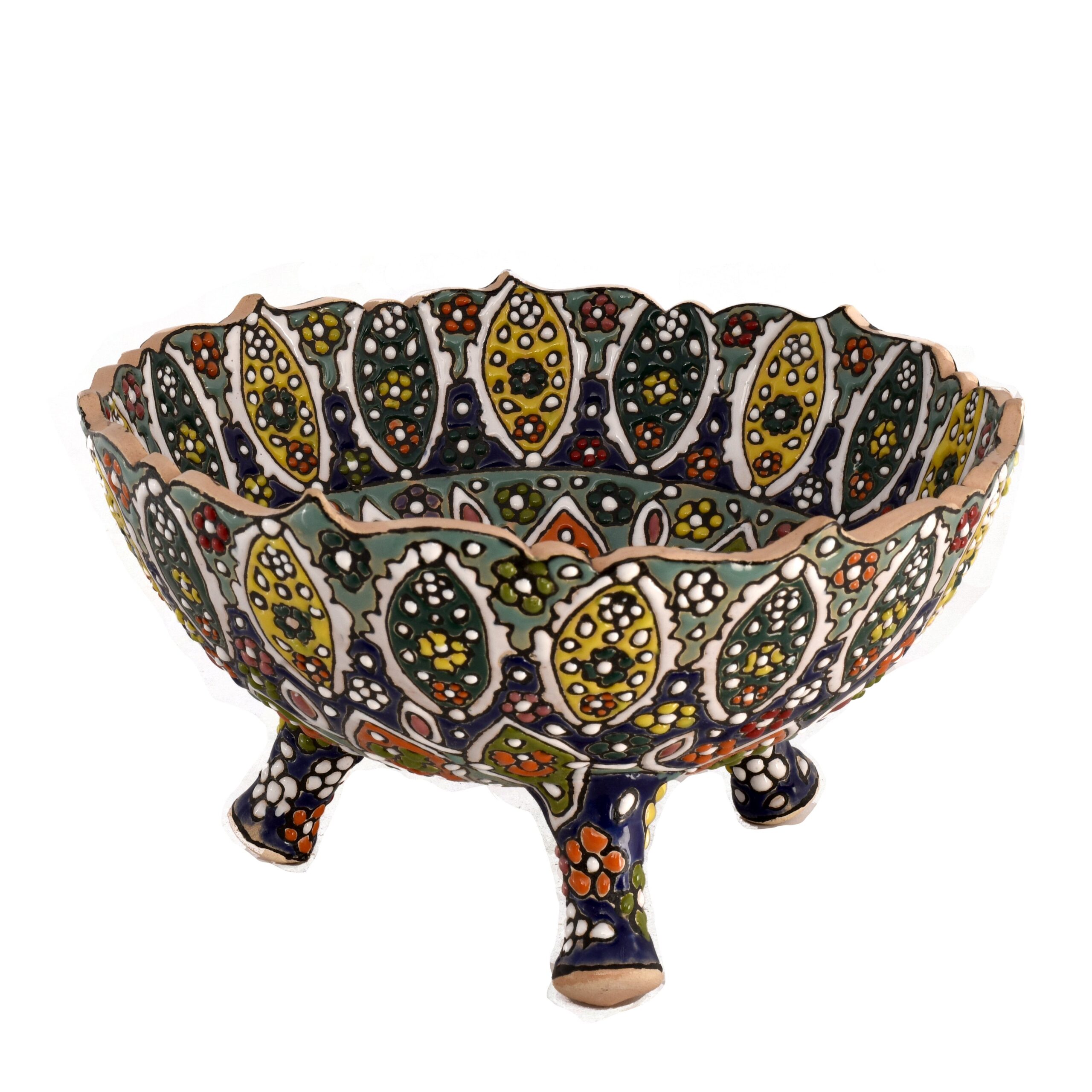 Handmade Persian Ceramic Nuts Plate – A Beautiful and Functional Home Decor Piece