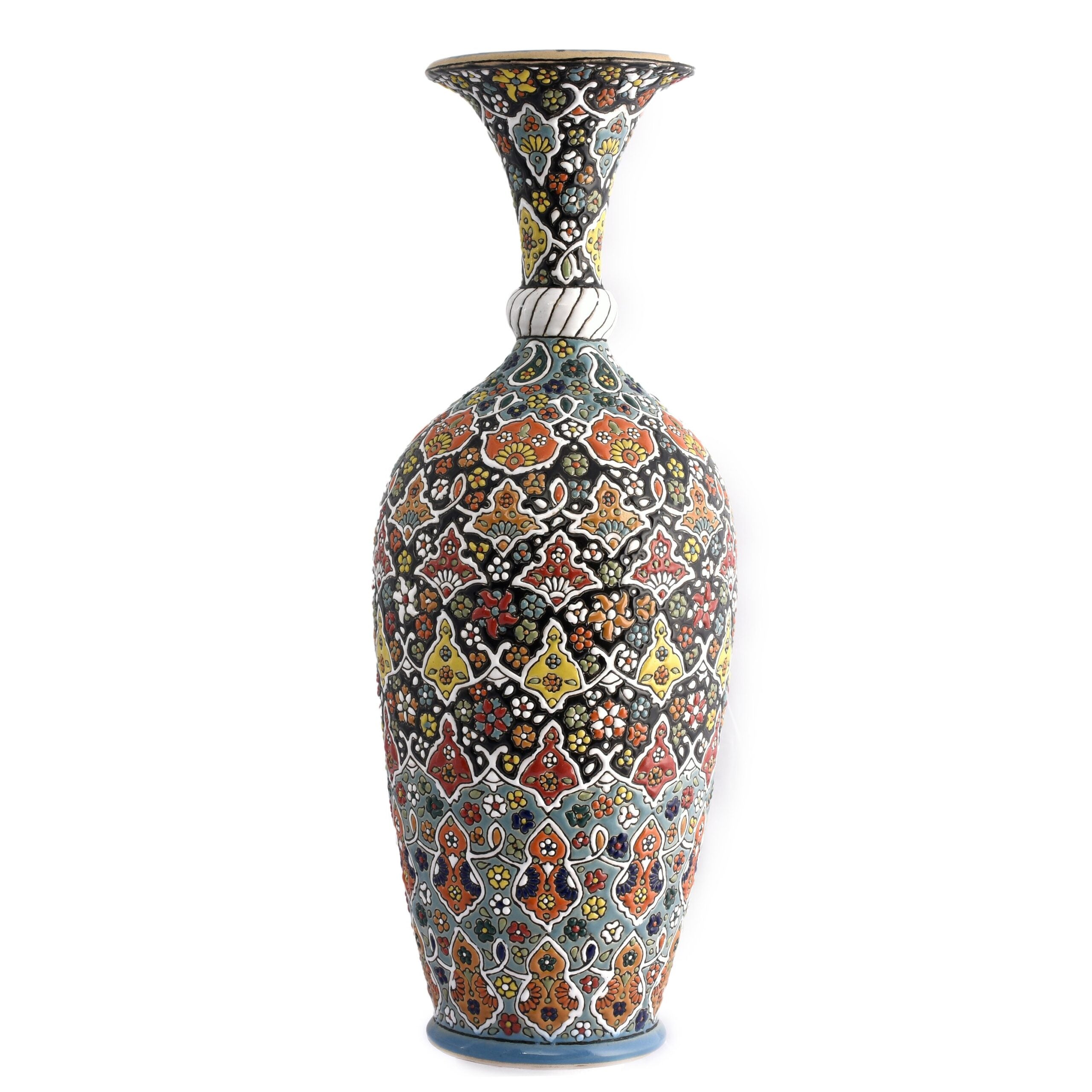 Stunning Handmade Persian Flower Vase Ceramic Pottery – Elevate Your Home Decor with Timeless Elegance